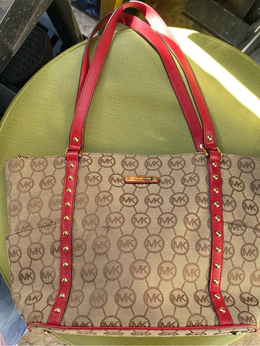 Michael by Michael Kors Red-Trim Signature Tote Bag